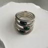 925 Sterling Silver Malachite Ring Size 7.5