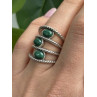 925 Sterling Silver Malachite Ring Size 7.5