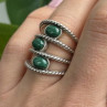 925 Sterling Silver Malachite Ring Size 7.5
