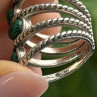 925 Sterling Silver Malachite Ring Size 7.5