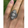 Vintage 925 Sterling Silver Cz & Marcasite Ring Size 6