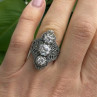 Vintage 925 Sterling Silver Cz & Marcasite Ring Size 6