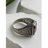 Men's 925 Sterling Silver Garnet Ring Size 12
