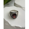 Men's 925 Sterling Silver Garnet Ring Size 12