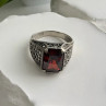 Men's 925 Sterling Silver Garnet Ring Size 12