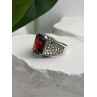 Men's 925 Sterling Silver Garnet Ring Size 12