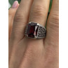 Men's 925 Sterling Silver Garnet Ring Size 12