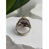 925 Sterling Silver Turtle Amethyst & Marcasite Ring Size 6
