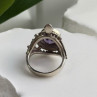 925 Sterling Silver Turtle Amethyst & Marcasite Ring Size 6