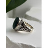 Vintage 925 Sterling Silver Malachite Ring Size 7