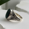 Vintage 925 Sterling Silver Malachite Ring Size 7