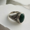 Vintage 925 Sterling Silver Malachite Ring Size 7