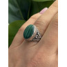 Vintage 925 Sterling Silver Malachite Ring Size 7
