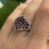 Beautiful 925 Sterling Silver Garnet Ring Size 7