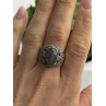 925 Sterling Silver Labradorite & Marcasite Ring Size 10