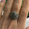 925 Sterling Silver Labradorite & Marcasite Ring Size 10