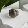 925 Sterling Silver Labradorite & Marcasite Ring Size 10