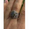 925 Sterling Silver Labradorite & Marcasite Ring Size 10