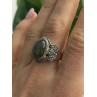 925 Sterling Silver Labradorite & Marcasite Ring Size 10