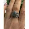 925 Sterling Silver Labradorite & Marcasite Ring Size 10