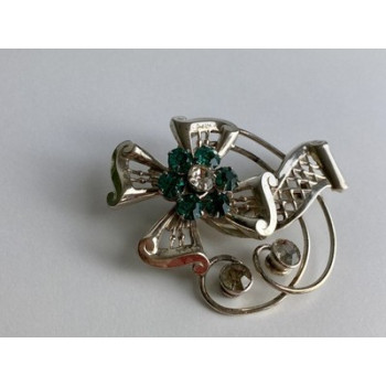 Vintage 925 Sterling Silver Jewelry Glass 