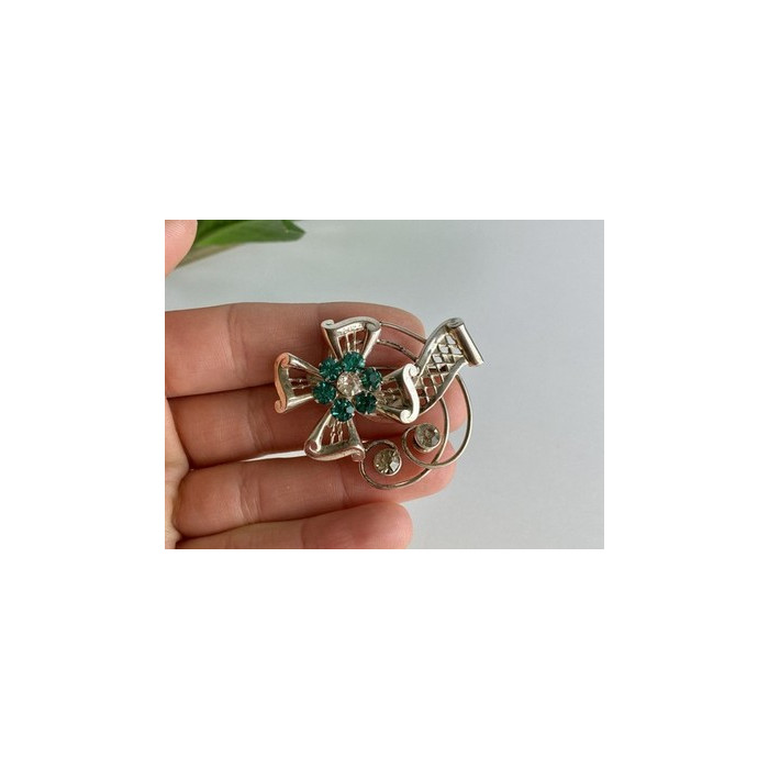 Vintage 925 Sterling Silver Jewelry Glass 