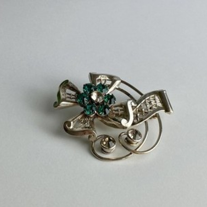 Vintage 925 Sterling Silver Jewelry Glass 