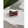 925 Sterling Silver Rose Gold Plated Garnet & Beryl Ring Size 7
