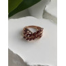 925 Sterling Silver Rose Gold Plated Garnet & Beryl Ring Size 7