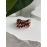 925 Sterling Silver Rose Gold Plated Garnet & Beryl Ring Size 7