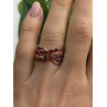 925 Sterling Silver Rose Gold Plated Garnet & Beryl Ring Size 7