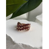 925 Sterling Silver Rose Gold Plated Garnet & Beryl Ring Size 7