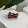 925 Sterling Silver Rose Gold Plated Garnet & Beryl Ring Size 7