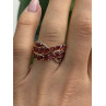 925 Sterling Silver Rose Gold Plated Garnet & Beryl Ring Size 7