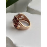925 Sterling Silver Rose Gold Plated Garnet & Beryl Ring Size 7