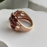 925 Sterling Silver Rose Gold Plated Garnet & Beryl Ring Size 7