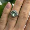 925 Sterling Silver Cushion-Cut Green Peridot Ring Size 5.5