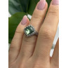 925 Sterling Silver Cushion-Cut Green Peridot Ring Size 5.5