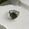 925 Sterling Silver Cushion-Cut Green Peridot Ring Size 5.5