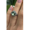 925 Sterling Silver Cushion-Cut Green Peridot Ring Size 5.5