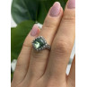 925 Sterling Silver Cushion-Cut Green Peridot Ring Size 5.5