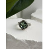 925 Sterling Silver Cushion-Cut Green Peridot Ring Size 5.5