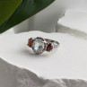 925 Sterling Silver Beryl & Garnet Ring Size 6.5