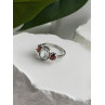 925 Sterling Silver Beryl & Garnet Ring Size 6.5