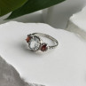 925 Sterling Silver Beryl & Garnet Ring Size 6.5