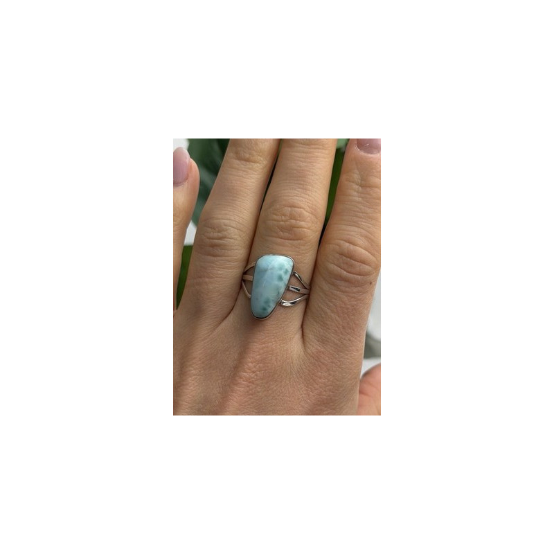 925 Sterling Silver Larimar Ring Size 8.5