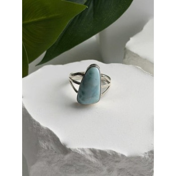 925 Sterling Silver Larimar Ring Size 8.5