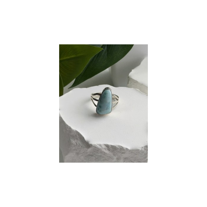 925 Sterling Silver Larimar Ring Size 8.5