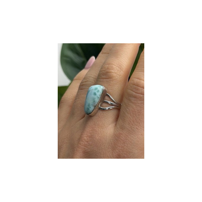 925 Sterling Silver Larimar Ring Size 8.5