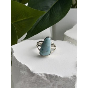 925 Sterling Silver Larimar Ring Size 8.5